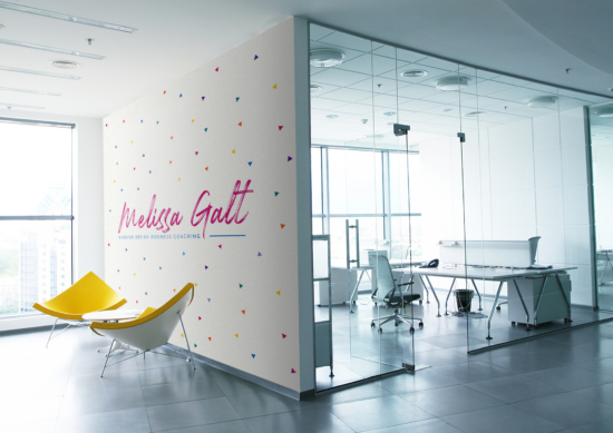 bright office patterned wall